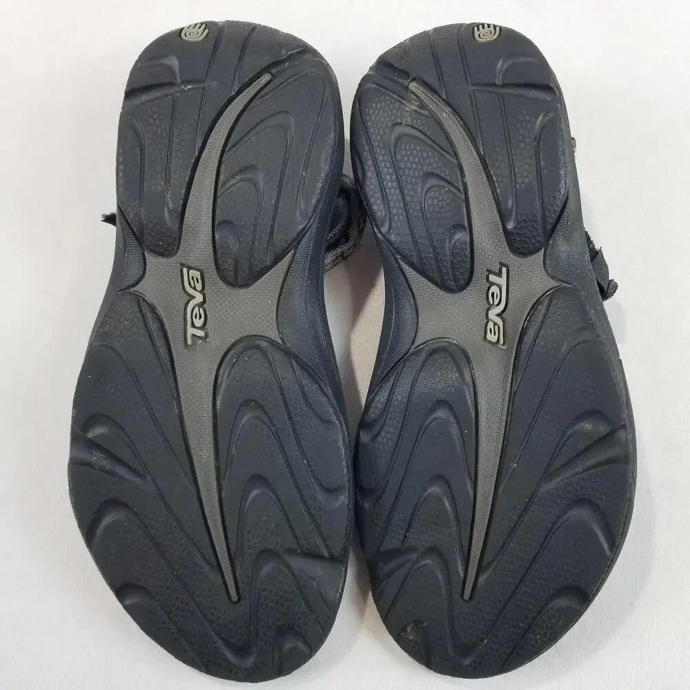 Teva Sandals Mens Size 9 Black Gray Geometric Strap Sport Hiking Water 6502